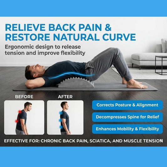 Foam Back Stretcher for Gentle Daily Stretching | Lumbar Support Pillow, Lower Back Relief, Posture Correction, Spine Support, Lightweight