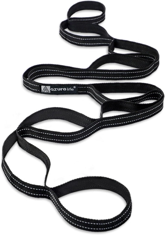 A AZURELIFE Premium Durable Stretch Straps with Loops, Stretching Strap for Physical Therapy, Multi-Loop Yoga Strap Fitness Exercise Strap for Yoga, Pilates, Dance, Flexibility&Exercise