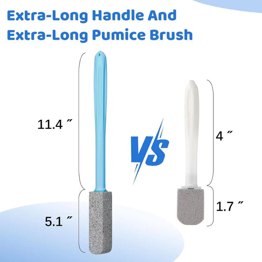 Pumice Stone Toilet Bowl Cleaner with 11.8 Inch Handle, Multi-Surface Cleaning Tool for Bathroom, Pool, Grill (6 Pack)