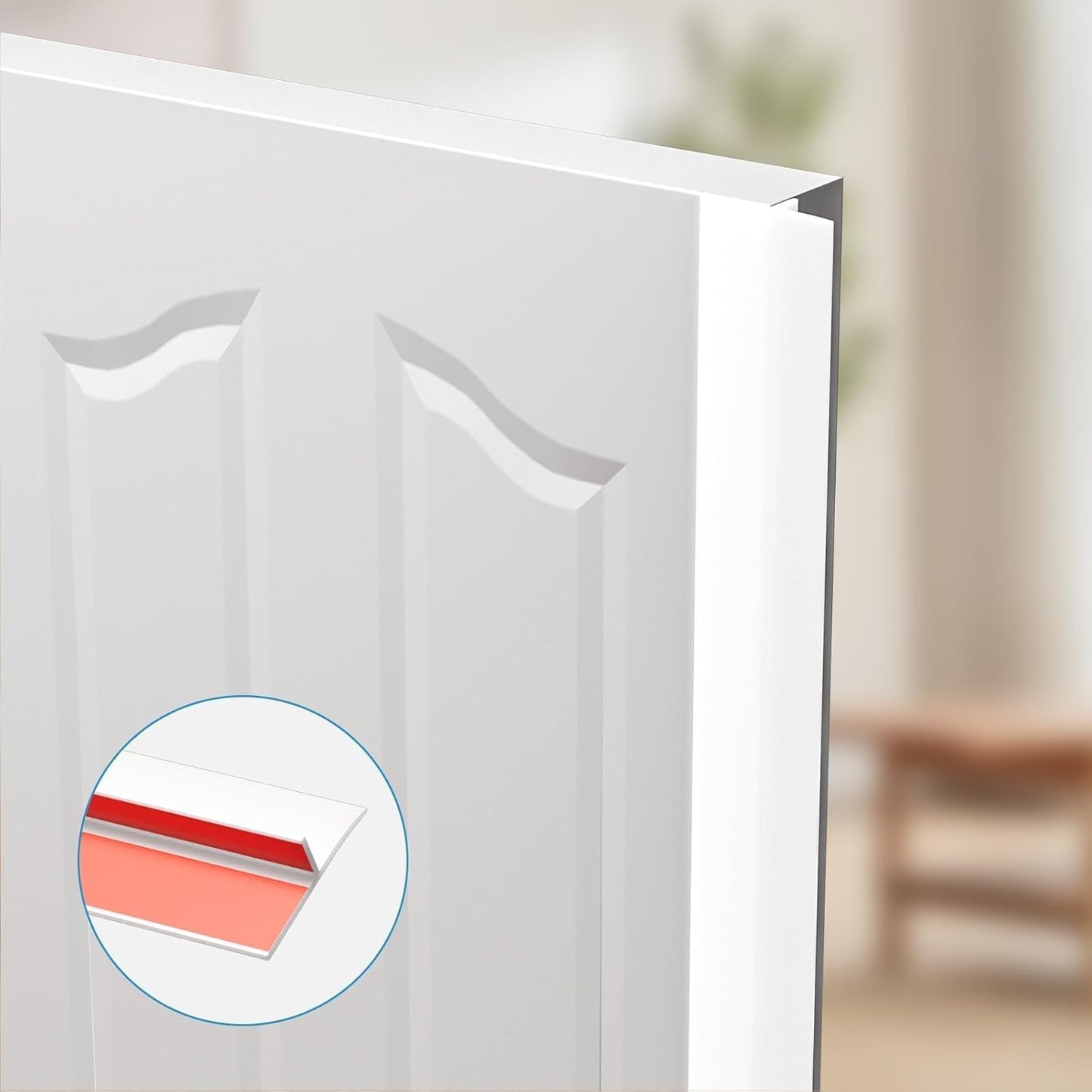 Elvone T-Shaped Weather Stripping Seal, Clear Silicone, 1.97 in x 20 ft | Flexible door seal strip covers door, window, and bathroom gaps; peel-and-stick design helps reduce drafts