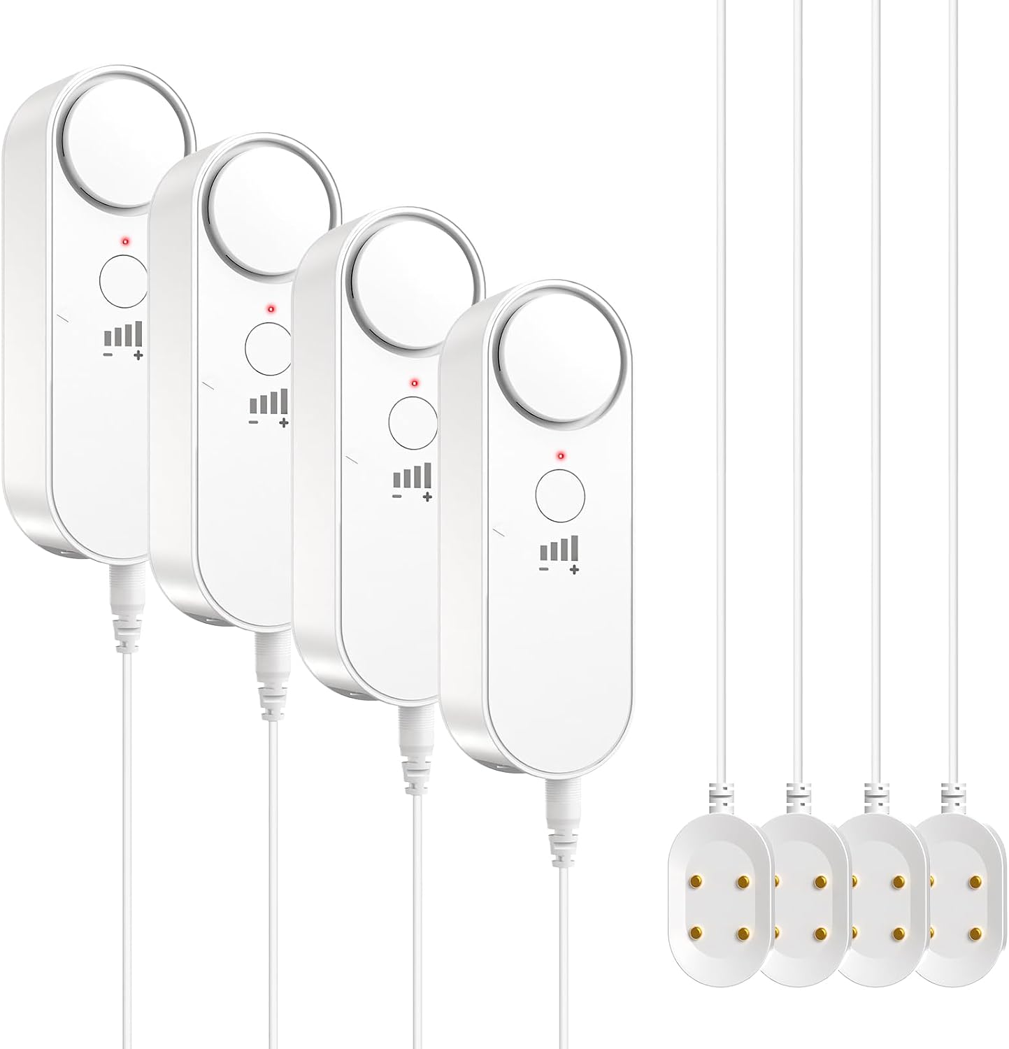 Water Leak Detectors 2 Pack, 100 dB Sump Pump Alarm, 78 Inch Cable | Drip and floor flood detection, high water alert for sump pits, 4 volume levels, water heater and washer areas, no WiFi