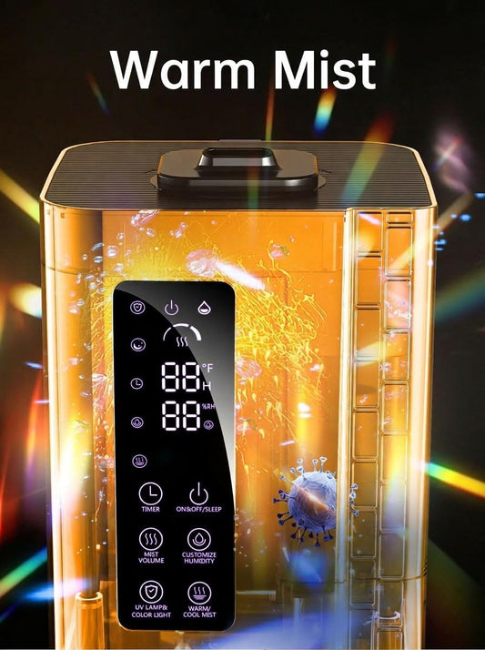 2.64Gal Humidifiers for Bedroom Large Room, Warm and Cool Mist up to 500ft², Ambient Light Top Fill Diffuser, 24H Timer, 3 Mist Modes, 35dB Quiet Humidifier for Home Office Plants