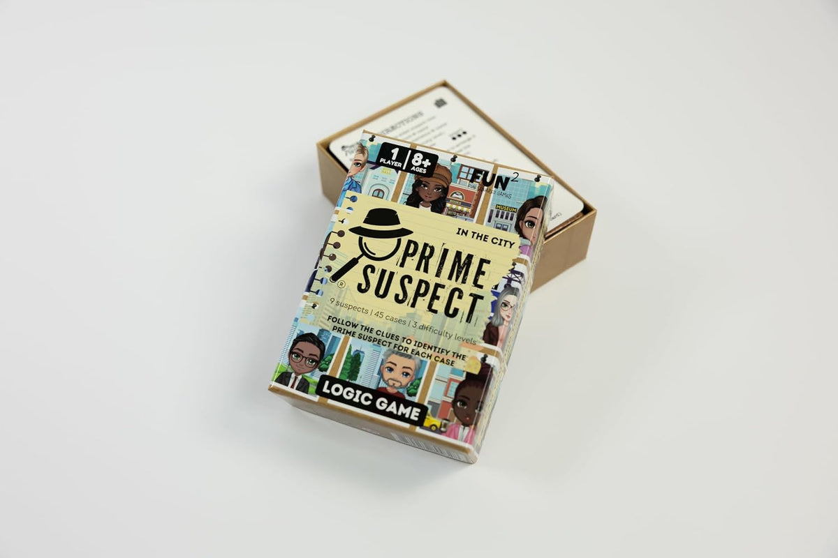 Prime Suspect Logic Game with 45 Case Cards | Single Player or Group Play | Ages 8+ | Compact Brain Teaser Game | Detective Game (Prime Suspect: Original)