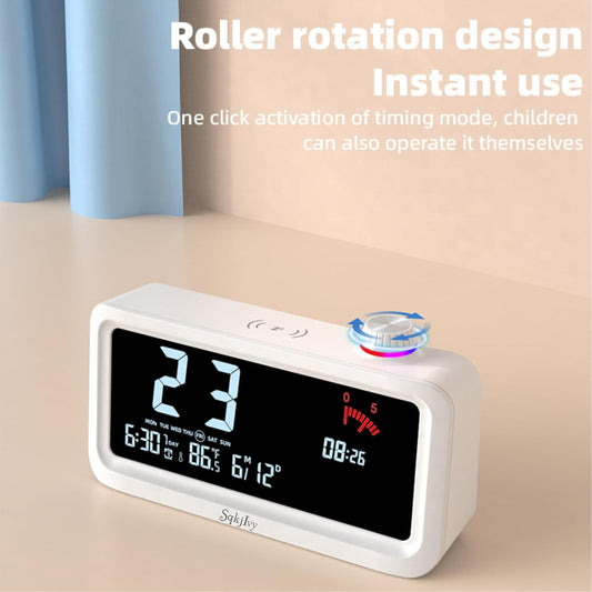 Visual Alarm Clock Timer with 4-Color Countdown Timer, LCD Display, Temperature Date, Silent Operation, 3 Alarms, Snooze, Type-C Charging for Kids Studying/Office/Sleeping/Cooking(Colorful)