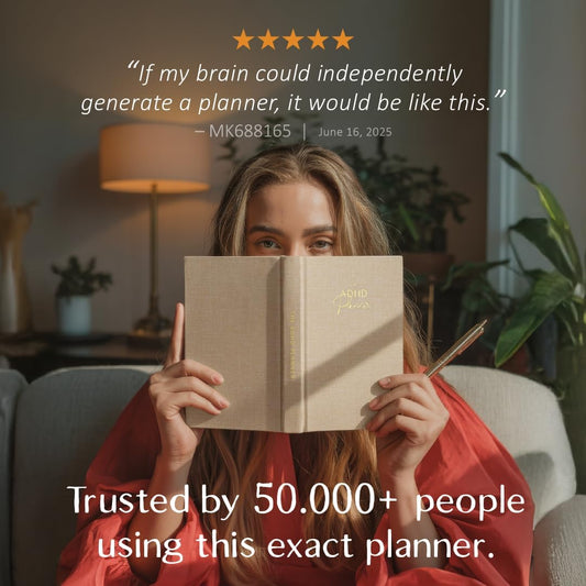 The ADHD Planner for Adults - Undated Daily & Weekly ADHD Journal for Disorganized People, 90 Days - Habit Tracker, Record Emotions & Mood - Academic Goals - Structure & Focus for Adults Brains