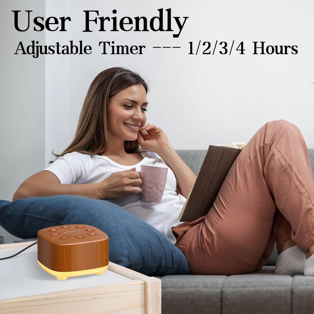 Meditation White Noise Sound Machine 30 Soothing Sounds with 32 Volume Control 12 Night Light 5 Timers Portable Sleep Machine for Travel Powered by AC or USB Sleep Therapy for Baby Kids Adults (Black)
