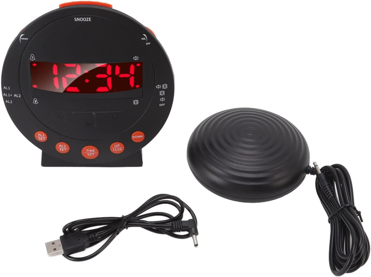 LiebeWH Extra Loud Vibrating Alarm Clock 113dB with Bed Shaker and Flashing Light for Heavy Sleepers and Hearing Impaired