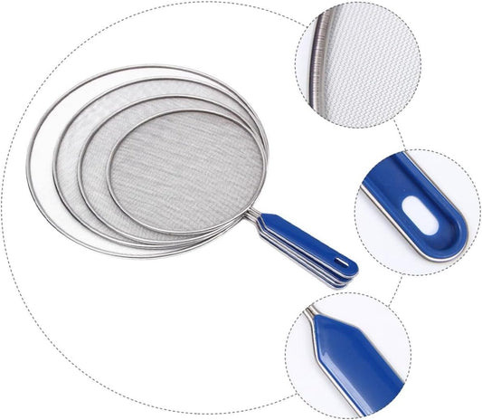 4 Pack Oil Splatter Guard Mesh Anti Spill Oil Cover Stainless Steel Splatter Screen for Frying Pan Pot Safeguard Kitchen Accessories 18.50 X 12.99 X 0.39 in