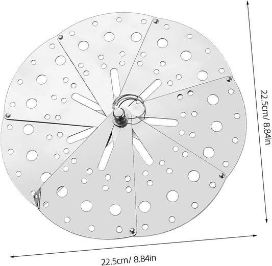 Stainless Steel Anti-spill Cover Adjustable Pot Lid with Air Holes