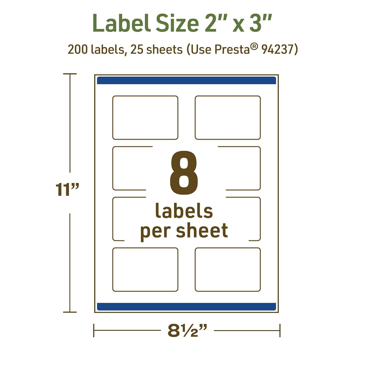 Avery Dissolvable Rectangle Labels, Sure Feed Technology, 2" x 3", Matte White, Print-to-The-Edge, Laser/Inkjet Printable, 40 Labels Total