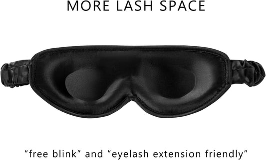 Alaska Bear Sleep Mask Silk Eye Cover with Shaped Pad, Machine Washable | Pressure-free Sleeping, Foam Insert, Upgrade Contour Over Conventional Flat Satin Eye Masks