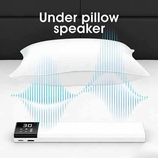 Pillow Speaker for Sleeping - Bone Conduction Under Pillow Speaker (White)
