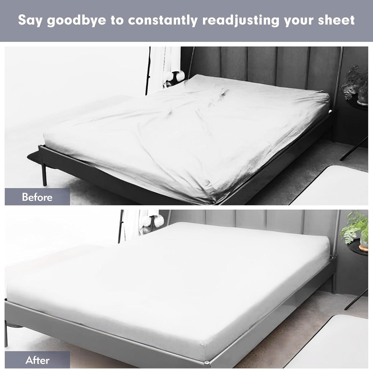 4 Pcs Bed Sheet Straps, Adjustable Fitted Sheet Clips Keeping Sheets Place Heavy Duty,Sheet Straps,Mattress Sheet Holders Keep Sheets Firm & Tight (Black)