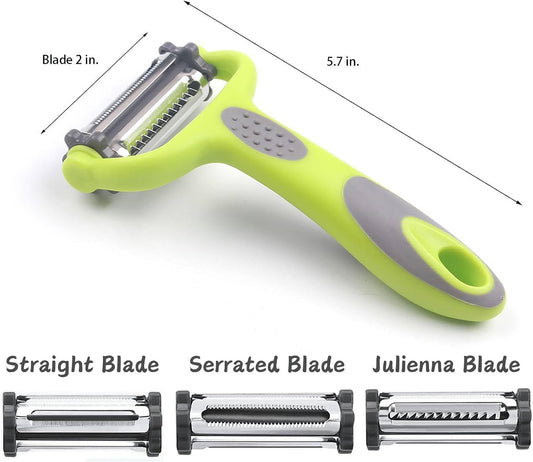 Potato Vegetable Peelers For Kitchen Non Slip Fruit Peeler Y Peeler 3 in 1 Rotatable Blade With Julienne Peeler