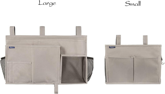 Surblue Bedside Caddy Hanging Bed Organizer Storage Bag Pocket for Bunk and Hospital Beds, College Dorm Rooms Baby Bed Rails,Camp (8 Pockets),Gray
