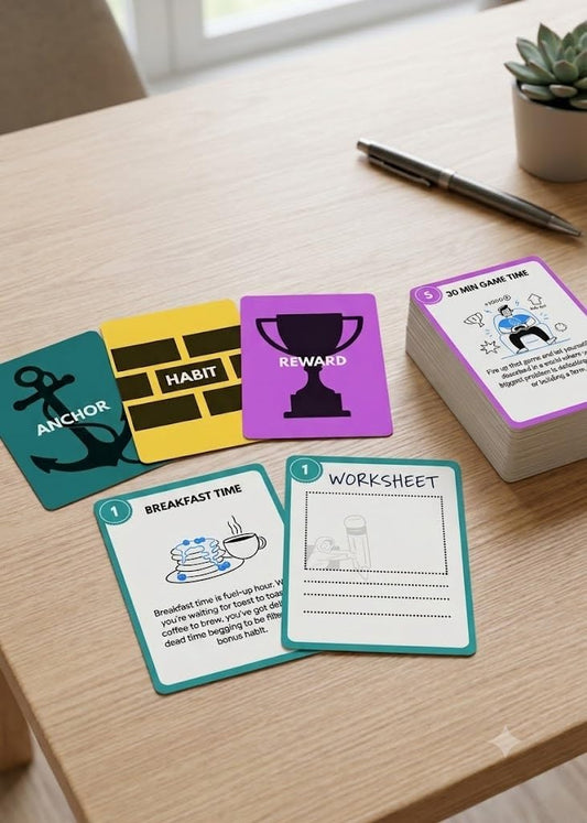 Habit Your Way – Habit Stack Cards with Habit Tracker – Productivity Planner Tools for ADHD – Build Daily Positive Routines & Reward Yourself via Gamification | Self-Improvement Gift