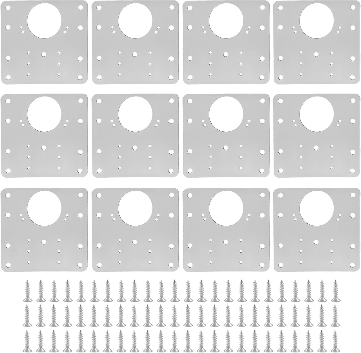 6 PCS Cabinet Hinge Repair Plate Kit, Stainless Steel | Brackets Mounting Screws, Protective Repair Board, For Kitchen Cabinet, Cupboard Doors and Furniture