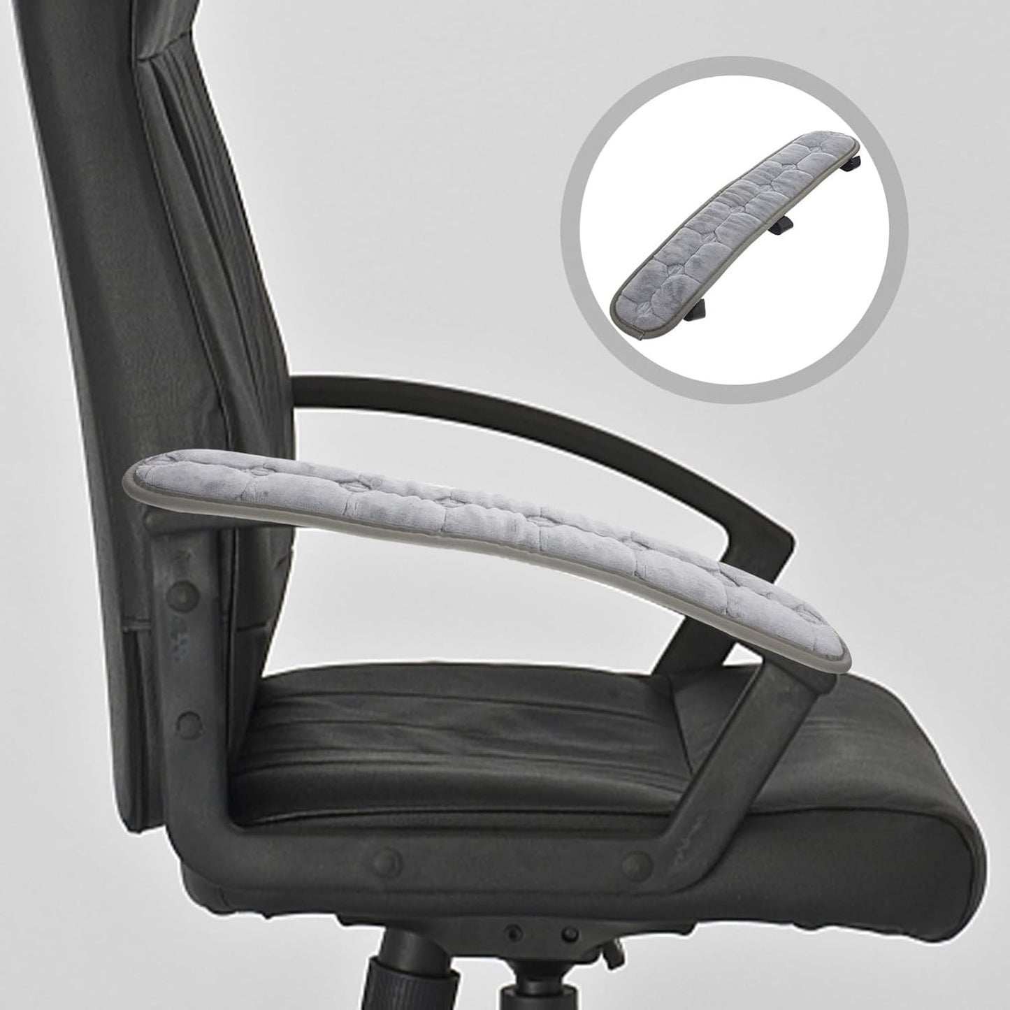 Gatuida 1 Pair Office Chair Armrest Covers, Elastic Removable Arm Rest Pads for Elbows and Forearms Pressure Relief, Office Seat Hand Rest Protector for Gaming Lounge Chairs, 17.69 x 3.93 Inch, Black