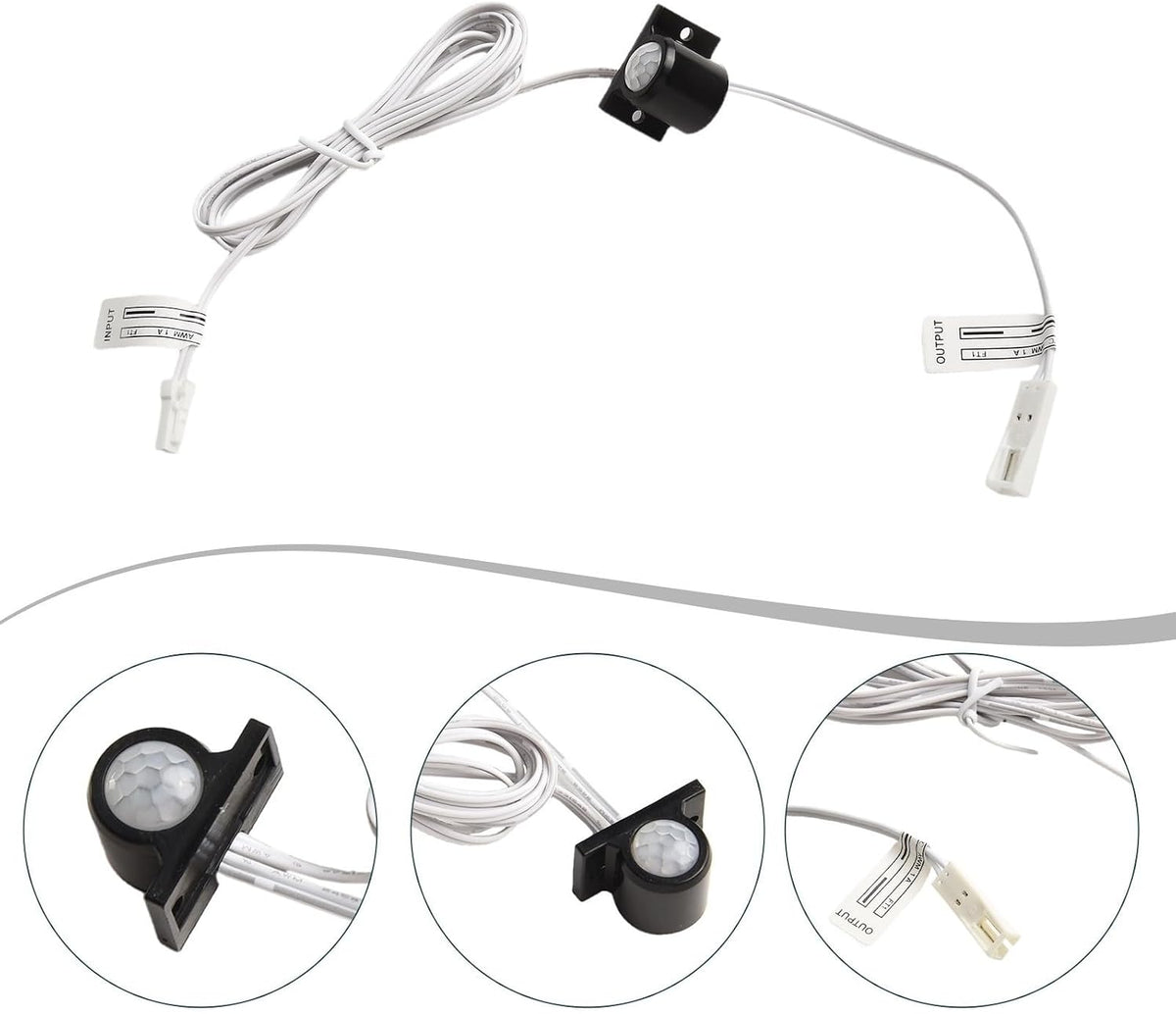Infrared Motion Sensor Switch for 12V Light Strip, Auto On/Off for Stair, Corridor and Attic Lighting (Black)