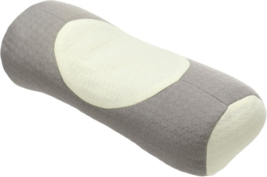 Buckwheat Neck Pillow Cervical Roll, Adjustable Support Pillow for Sleeping, Ergonomic Bolster Roll for Side and Back Sleepers, Neck Alignment Support with Zipper Cover