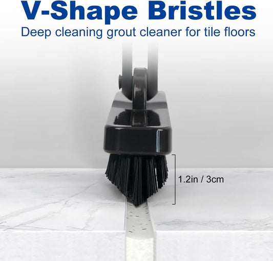 CELOX Grout Brush with Long Handle, Tile Grout Cleaner Brush for Tile Floors, for Shower Tile, for Cleaning Grout