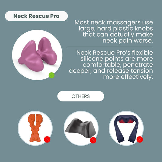 Trigger Point Neck Massager for Neck Pain Relief, Occipital Release Tool, 100% Silicone Design with Flexible Points to Relieve Deep Muscle Tension, Headaches & Tech Neck