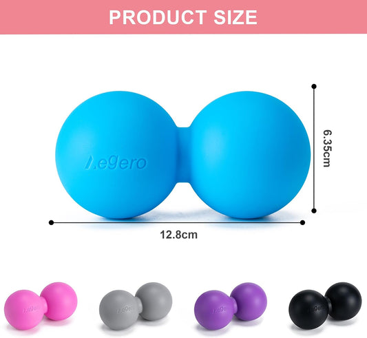 Aegero Peanut Massage Ball-Double Lacrosse Massage Ball (Blue Firm Ball) | Mobility Ball for Myofascial Release,Yoga Therapy,Trigger Point Therapy ,Muscle Knots and Acupoint Massage