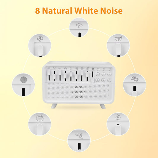 White Noise Machine with Essential Oil Diffuser & Night Light - Portable Sleep Sound Therapy for Adults/Babies, 8 Natural Sounds, Auto-Off Timer, BPA-Free Humidifier for Bedroom, Office, Travel