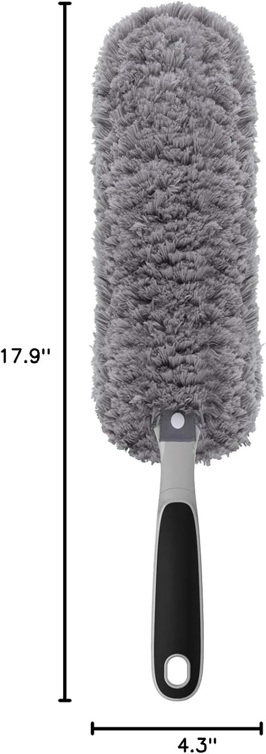 MR.SIGA Lint Free Microfiber Duster, Washable Duster for Household Cleaning | Microfibre hand duster, machine washable feather duster, dusters for cleaning, non slip handle, replaceable head