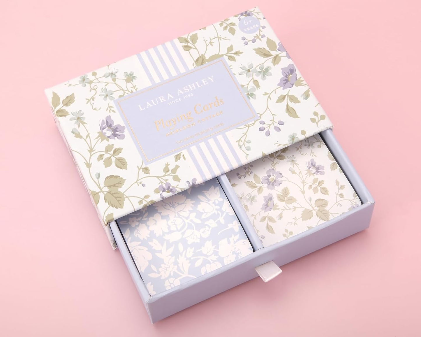 Laura Ashley Pretty Pattern Matching Game – 52 Floral Memory Cards in Decorative Gift Box – Classic Matching Game – Cognitive Brain Training & Family Fun | Classic Concentration Play with Elegant Botanical Artwork, Cognitive Brain Training and Family Fun