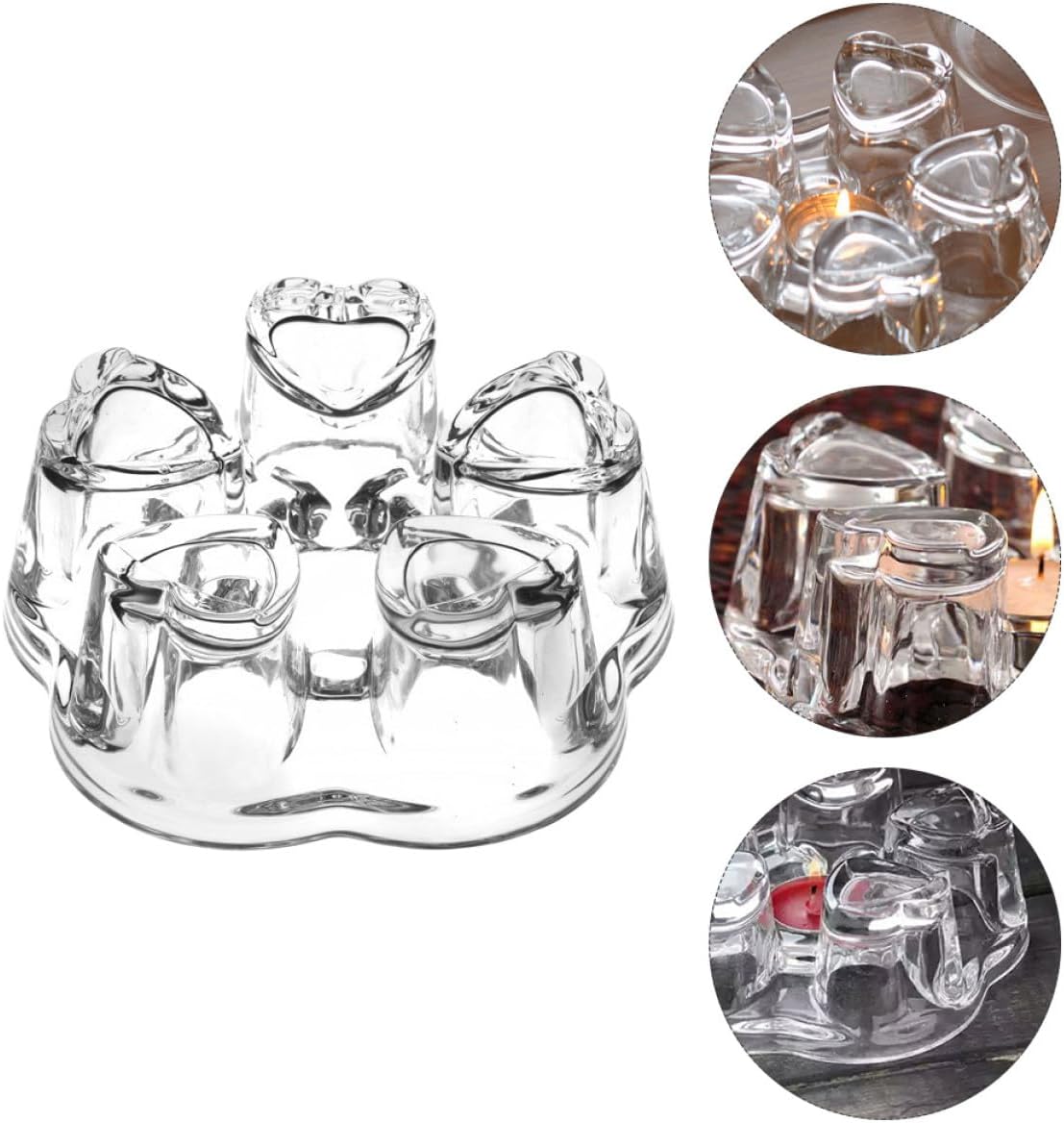 Uonlytech 2pcs Glass Teapot Warmer High Borosilicate Tea Heater Base Heat Stand for Home Office Coffee Shop Without Candle
