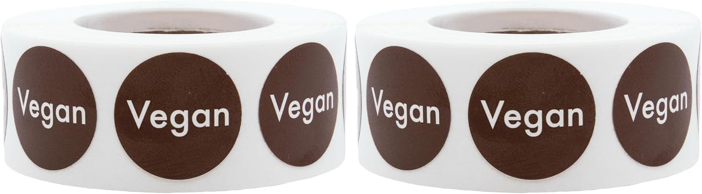 Vegan Food Rotation Labels .75 Inch Round Circle Dots 500 Adhesive Stickers