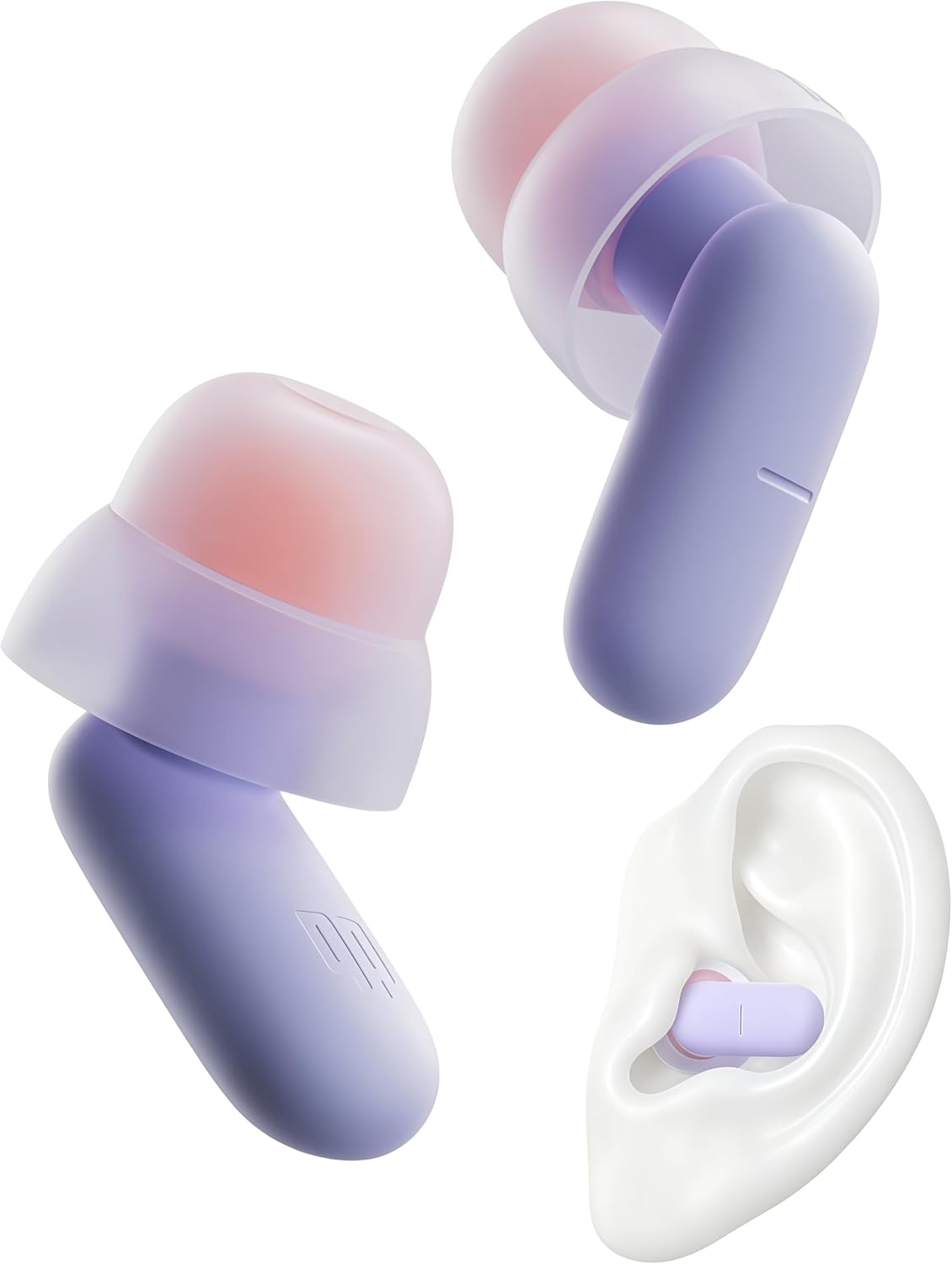 Ear Plugs for Sleeping Comfortable Mid Noise Cancelling Earplugs | All-night Wear without Ear Pain for Side Sleeper Patent Qufits Eartips 23dB Reusable Earplugs for Sleep, Travel - Black