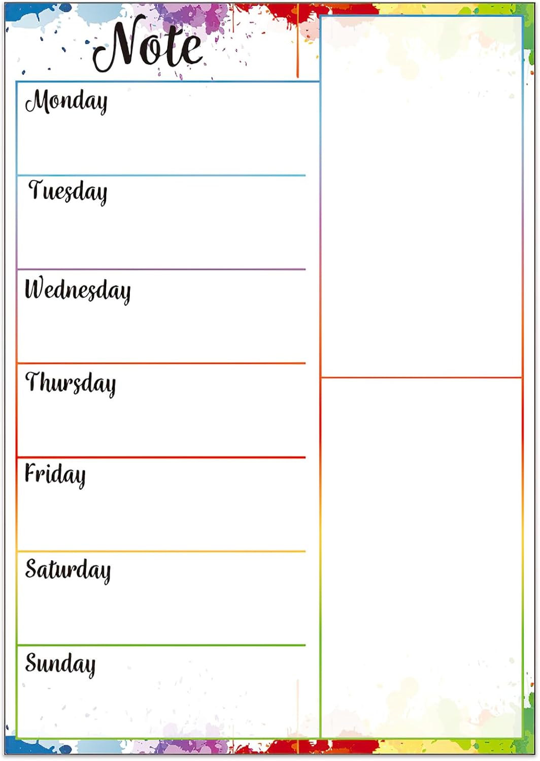 Magnetic Weekly Meal Planner, Fridge Dry Erase Menu Board (A) | 8 x 12 inch dry erase whiteboard with strong magnetic backing for weekly menus, notes, grocery lists, families and roommates