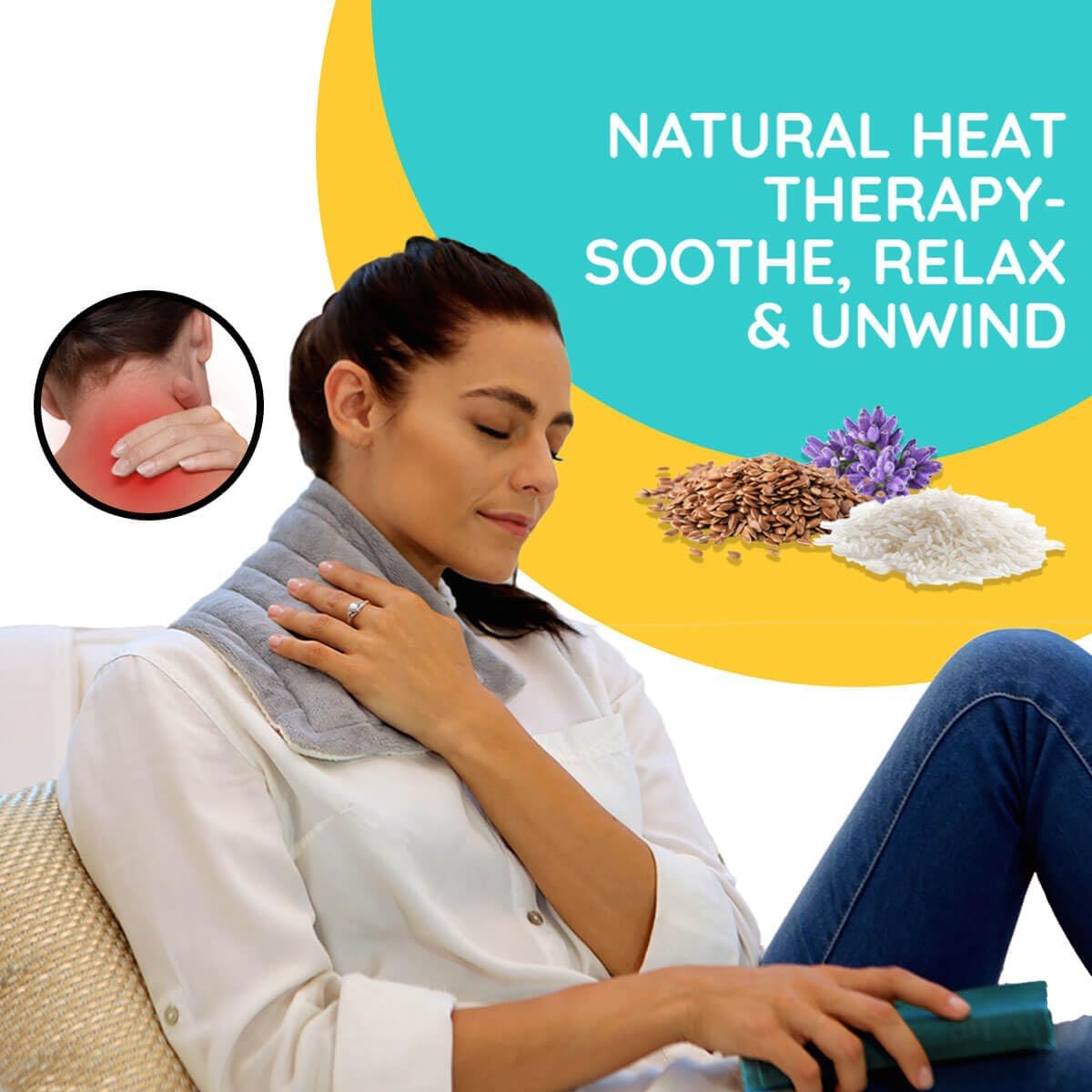 Microwavable Heating Pad Solutions Buddy - Moist and Large Heating Pad for Joints and Muscles Relief - Microwave Hot Pack Heat Pad for Cramps - Calming Chilled or Heated Pad Therapy - 1 Pack