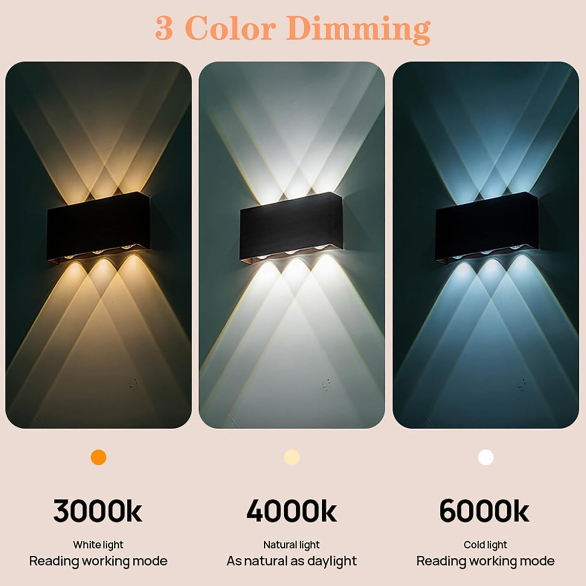Shelprojsu LED Magnetic Wall Sconce Lights,5000mAh Wireless Bedside Wall Light USB Rechargeable Reading Wall Lamp,3 Lighting Colors and Dimmable Battery Operated Wall Sconces (White)