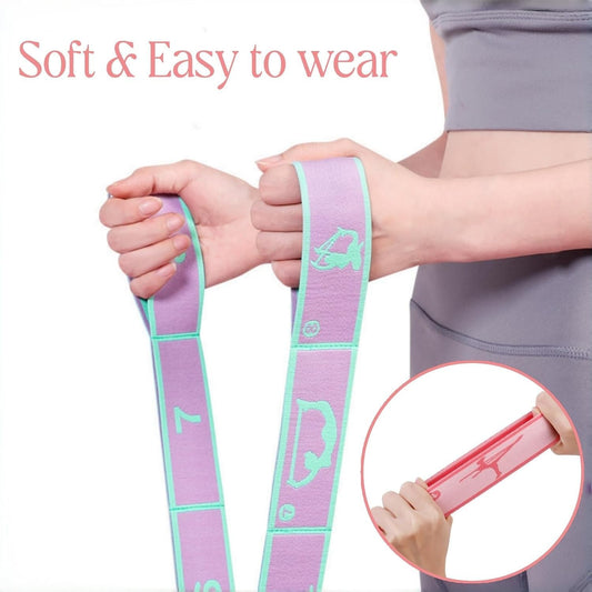 Multi-Loop Stretch Band - Yoga, Pilates, Ballet, and Physical Therapy Stretching Strap for Flexibility, Leg Stretching, and Exercise - Durable Stretching Equipment