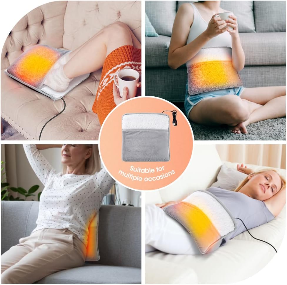 USB Heated Foot Warmer Electric Feet Heating Pad Washable Thermal Heated Foot Cover for Under Desk Bed Office Home