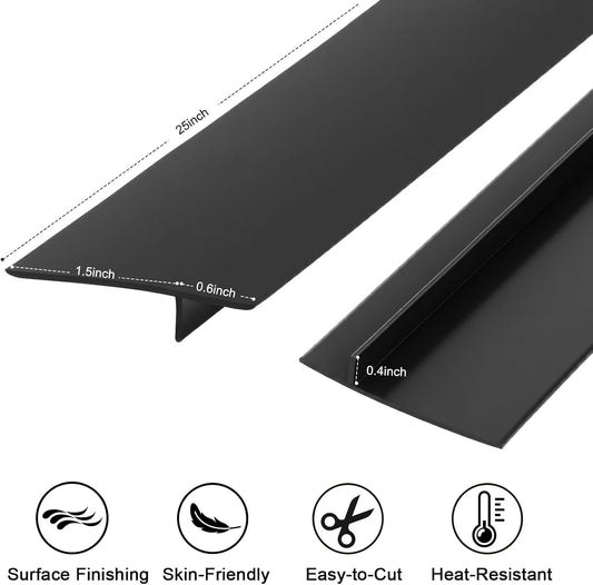 2 Pack Silicone Stove Gap Covers, Heat Resistant Oven Gap Filler Seals Gaps Between Stovetop and Counter, Premium Material, Effectively Stain Resistant, Easy to Clean, Easy to Cut, 25 Inches