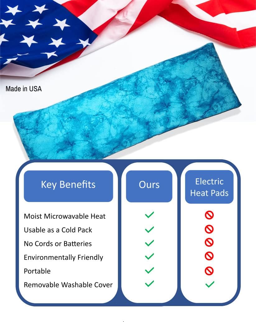 Microwavable Corn Filled Heating Pad and Cold Pack/Washable 100% Cotton Cover (Cross Hatch - Mint, 7.5in W x 11in L)