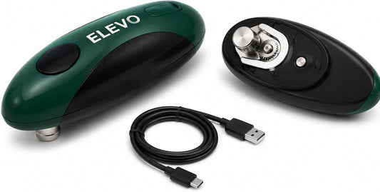 ELEVO Electric Can Opener – USB-C Rechargeable, Hands-Free Automatic Tin Opener | 360° One-Touch Smooth Edge, Magnetic Lid Lifter & Stuck Lid Remover | Portable & Safe Kitchen Tool