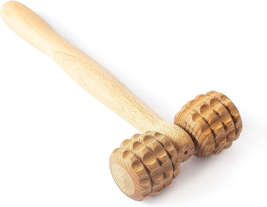 tuuli Accessories - T-Shape Massage Roller, Body and Face Roller, Multi-Functional Facial Massager, Helps Ease Muscle Tension and Supports Skin Health, Wooden Roller Massager Tool