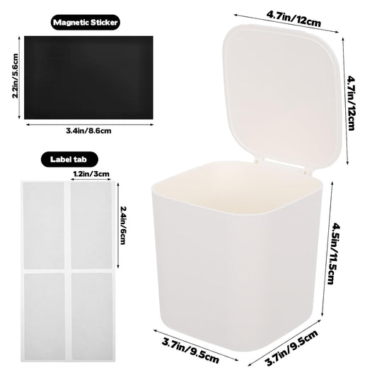 Rainmae Mini Magnetic Laundry Lint Bin with Lid, Dryer Lint Bin, Wall-Mounted Trash Can with Lid Plastic Storage Dryer Lint Holder, Magnetic Lint Bin, Space-Saving Organizer Solution for Laundry