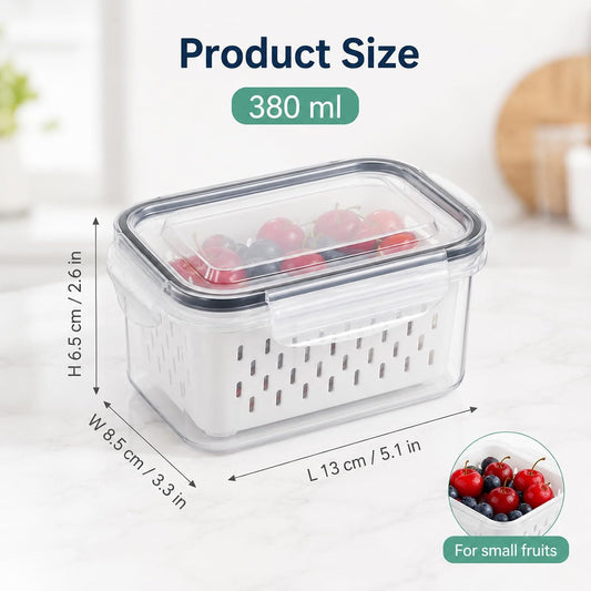 Fruit Storage Containers for Fridge (5x3.3x2.6 Inch)