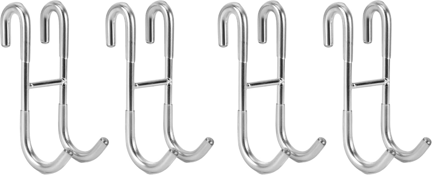 Shower Door Hooks (2-Pack), Towel Hooks for Bathroom Frameless Glass Squeegee Hooks, Black