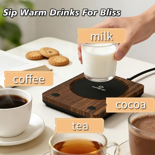 SEALON SLM03 Electric Coffee Mug Warmer - 3-Temperature Desk Cup Warmer with Auto Shut-Off (4 Hours) for Heating Coffee, Tea, Milk & Beverages