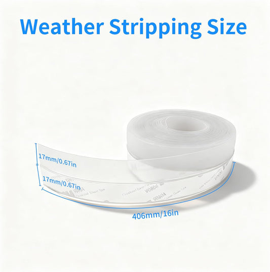 TBWHL Shower Door Bottom Seal Strip Silicone Rubber Sealing Sticker 16 Feet Translucent for Glass Sliding Doors/Shower Enclosures, Self-Adhesive Dust/Noise Proof Weatherstrip (35mm)
