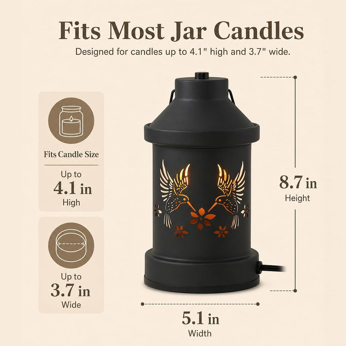 Eandisom Hummingbird Candle Warmer Lamp Timer - Birthday Gifts for Women