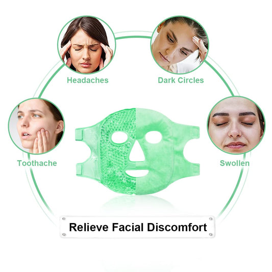 Cold Face Eye Masks Ice Face Mask Hot Cold Compress | Cooling Face Mask for Dark Circles, Puffiness, Migraines, Headache, Stress, Redness, Women Man, Skin Care