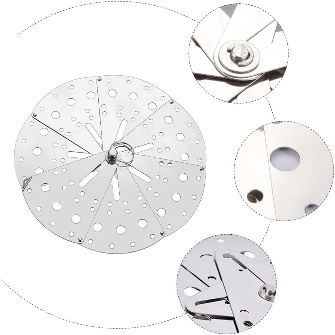 1Pc Adjustable Stainless Steel Spill Cover Multi Functional Spill Stopper Lid for Pots Range and Kitchen Accessory